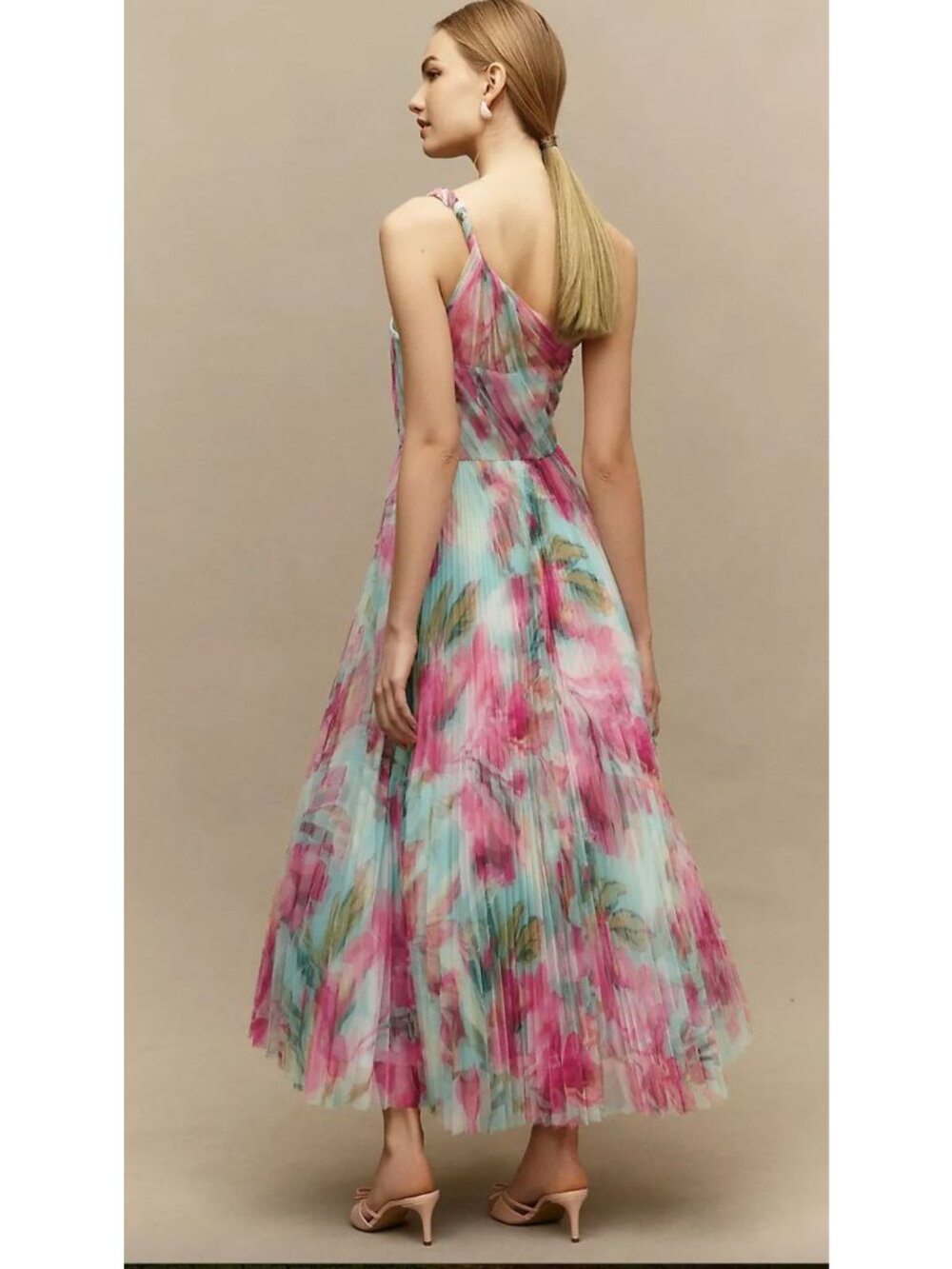 Anthropologie Hutch Phillippa Hutch Tulle One-Shoulder Midi Dress Size 10 - Picture 3 of 7